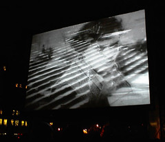 Image from the Pet Shop Boys meet Eisenstein event at London's Trafalgar Square in September 2004