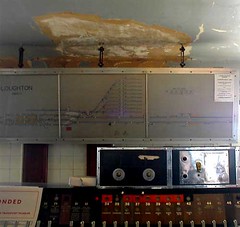 Indicator panel in the disused signal cabin at Loughton Station