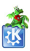 Konqui shows KDE logo