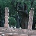 Wooden carvings at the altar site