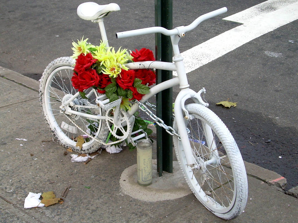 ghost bike, east new york