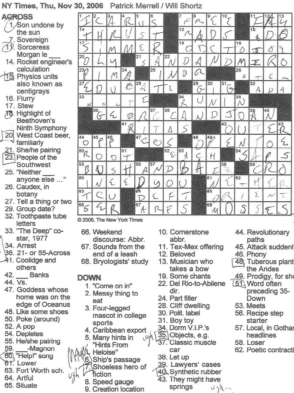 mr vigoda crossword puzzle clue