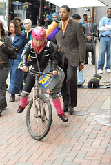 Jessica Simpson as bicycle messenger in Blonde Ambition