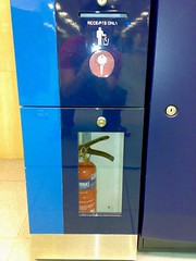 In case of emergency, break glass, take key, unlock glass cabinet, take out extinguisher, and hey, where da fire go?