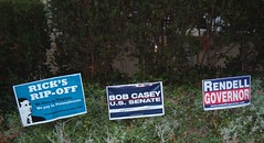 Our neighbor's political placards