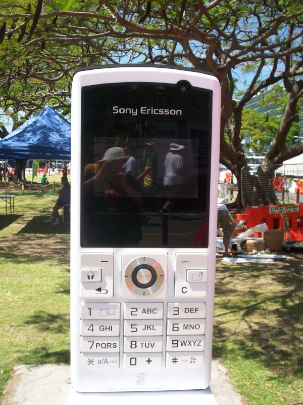 Sponsors display outside the Gabba - 3 Mobile/Sony Ericsson - The Ashes 2006-7 - First Test - Atmosphere in town, outside the Gabba, and watching the game