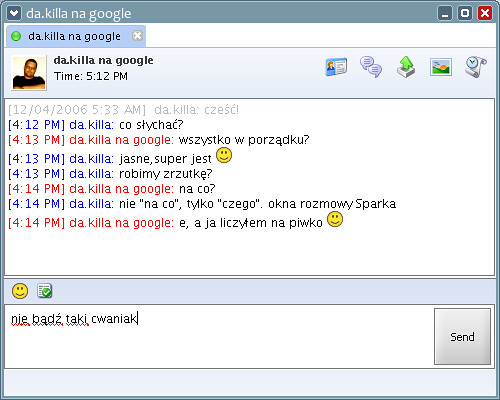 Spark IM client - chat window