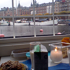 Höst i Stockholm, lunch på Galärbryggan