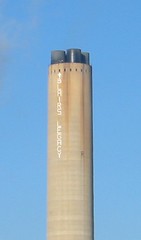Greenpeace's message on the chimney of Didcot power station