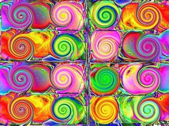 Colourful spirals
