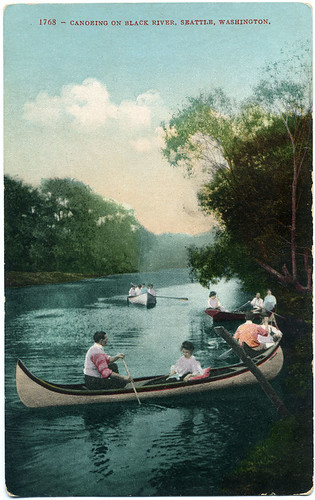 Postcard: Canoeing On Black River, Seattle