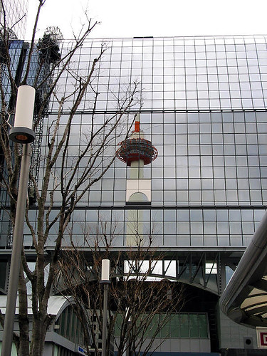 Reflection of kyoto tower