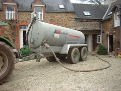 The farmer arrived with a massive tanker to empty the septic tank