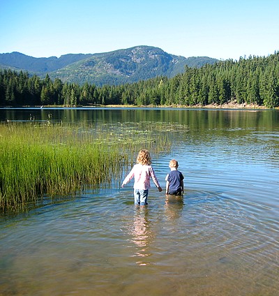 wading in lost lake