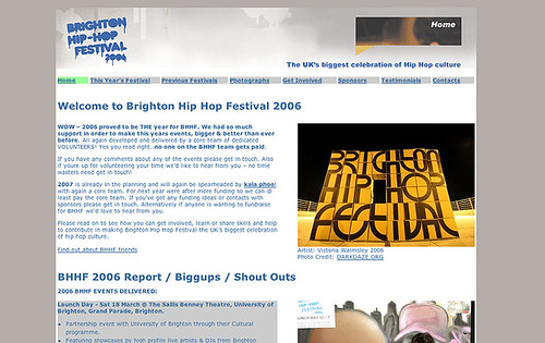 Brighton Hip Hop Festival Website