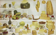 An assortment of international cheeses