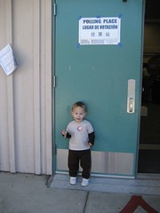 Thomas at the polling place