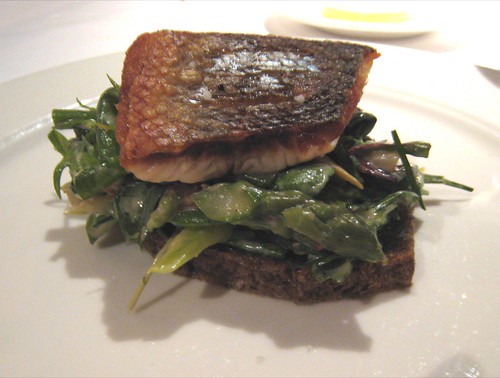 Tartine Campagnarde’ of vegetabels-anchoïade with Sea Bass