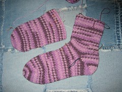 Regia Cotton Surf Crochet Socks WIP