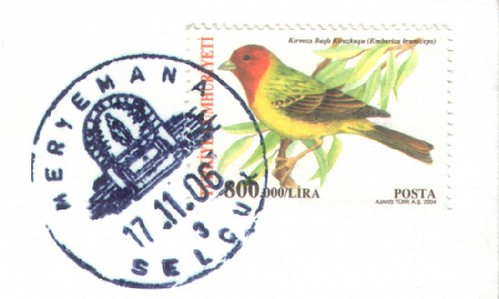 Special postmark from meryemana, turkey