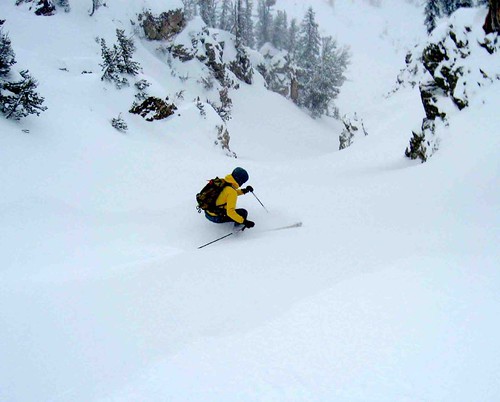 Skiing North Couloir