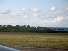 A quick snapshot from the aircraft window at the end of the runway in Antigua.