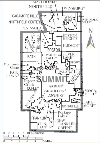 Summitt Co, Ohio Twp Map