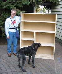 Bookshelf, Me, and Dog