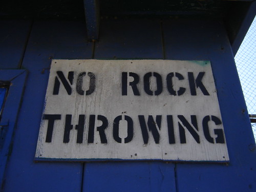 No Rock Throwing Sign