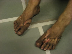 my friend stu's feet after a few days in jaipur
