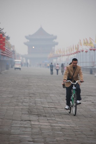 Biker On Xi'an City Wall