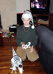 Christmas 2005: Roboraptor and Elf Hat