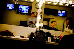In the make-up room