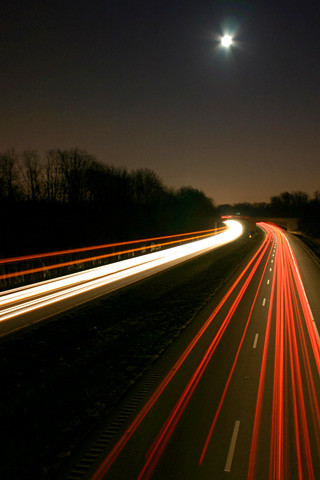 Expressway light at night iPhone wallpaper