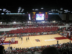 At the Stanford basketball arena
