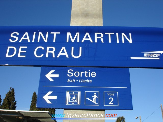 La plaque de la gare de Saint-Martin de Crau
