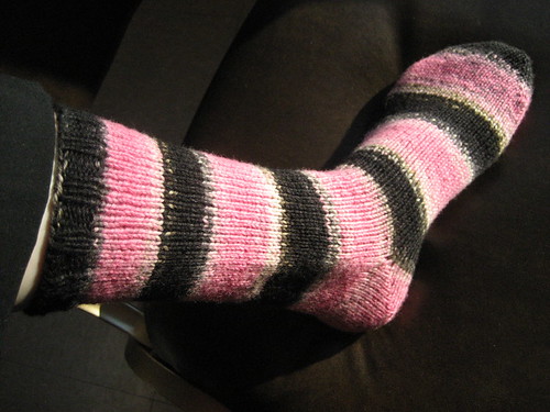 Pink Panther socks, first sock done!