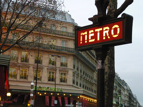 Paris metro, december night