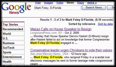 AP Switches Mark Foley's Party
