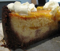 Baked Mango Cheesecake - cut