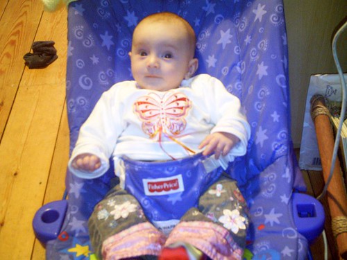 In the bouncy chair, for a change!