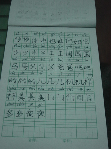 Chinese writing notebook