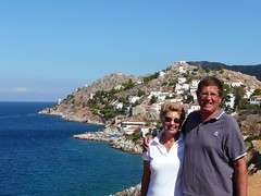 Judy and Peter on Hydra, Greece