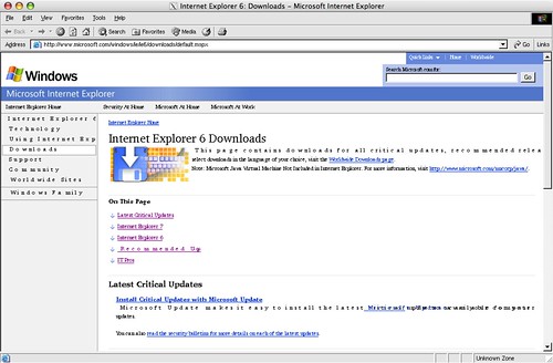 Internet Explorer 6 in Darwine