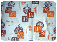 vintage clock fabric