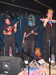 If you're going to play toy instruments with scary masks
