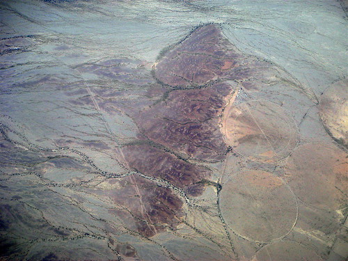 Desert Pebble Terrace Ancient fossil bed seen from 40,000'
