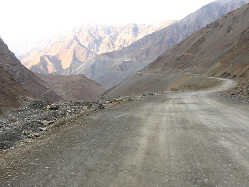 Road approaching Anzob Tunnel, Tajikistan