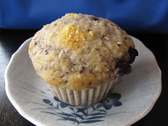Blue Cornmeal Muffins with Blueberries