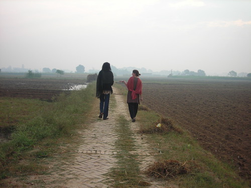 walking through the fields